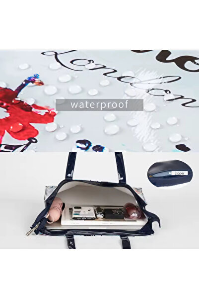 Harrods Waterproof Letter Pattern Shopping Bag, Women's Single Shoulder Handbag, PVC Bag