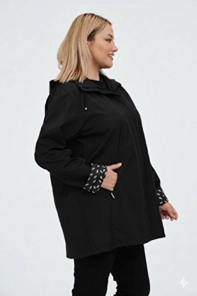 GLR&GYM SEYHAN ВЕЛИКИЙ РОЗМІР ЖІНОЧИЙ СЕЗОННИЙ ПІДКЛАДНИЙ КОРОТКИЙ ПОЛІЕСТЕРОВИЙ ТРЕНЧКОТ