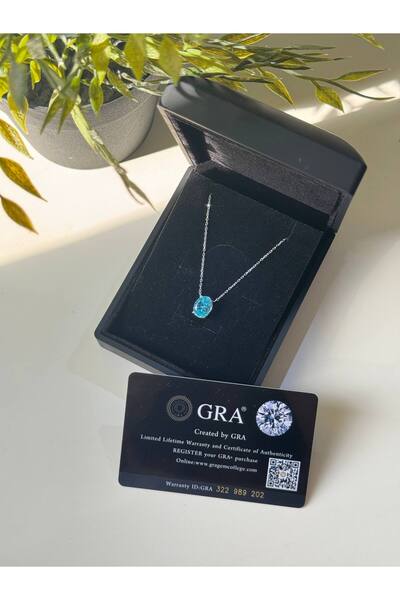 Aviola Sertifikalı 3.5 Ct Moissanite Taşlı 925 Ayar Gümüş Kolye