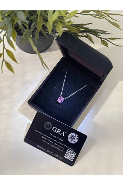 Aviola Sertifikalı 3.5 Ct Moissanite Taşlı 925 Ayar Gümüş Kolye