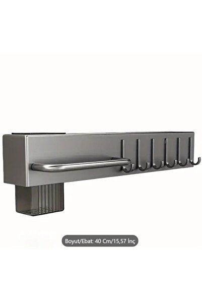 Alışveriş Kapısı 40 cm Mutfak Rafı Askılık Duvara Monte Kendinden Yapışkanlı Düzenleyici Delmeden Montaj