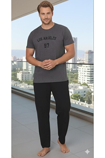 Sude HOMEWEAR SET DE PIZJA CU MANE SCURTĂ CU MODEL PLAT BĂRBAȚI