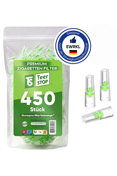 TS Teer STOP Tek Kullanımlık Plastik Sigara Ağızlığı 450'li Paket