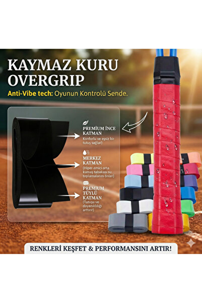 velare Tenis Raketi Için Kaymaz Overgrip 3 Adet