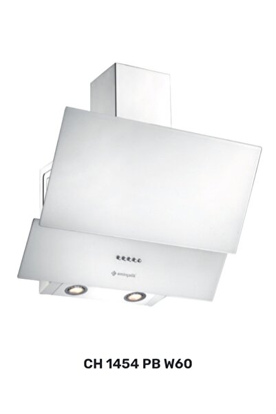 Eminçelik Ec-ch 1454 Pb W60 2 Camlı Tuşlu Beyaz Davlumbaz Sancak Alimer