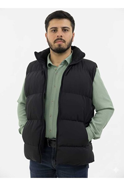 MontClup Men's Black Puffer Jacket Relax Fit