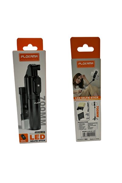 PLOKAMA Portable Mini Selfie Stick K5 with LED Light & Bluetooth Remote – Ideal for Live Streaming & Photo
