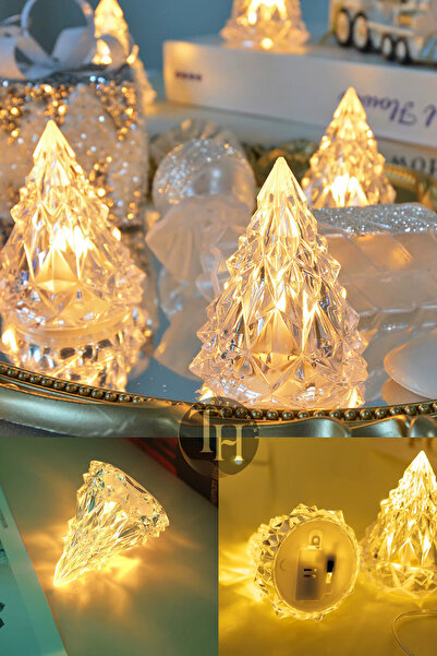 Toptanhane Çam Ağacı Şekilli Led Işık Mini Çam Ağacı Dekoratif Süs Lambası Yeni Yıl Yılbaşı Süsü Noel Ağacı