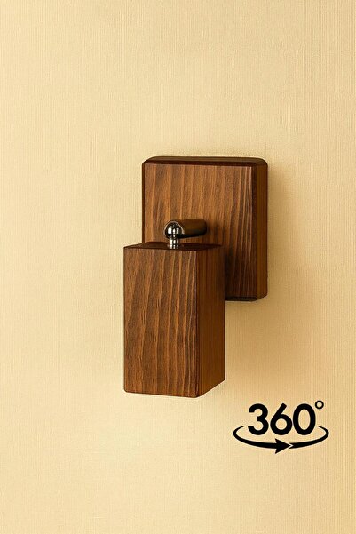 Aysem Wood Duvar Aplik 360° Dönebilen Yansıtma Tasarımlı Tek Yönlü Ahşap Salon Hol Cafe Otel Aplik