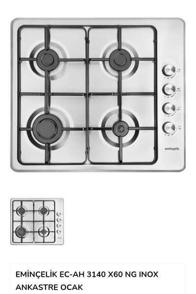 Eminçelik Ec_ah 3140 X60 Ankastre Gömmeli Paslanmaz Inox Ocak Sancak Alimer