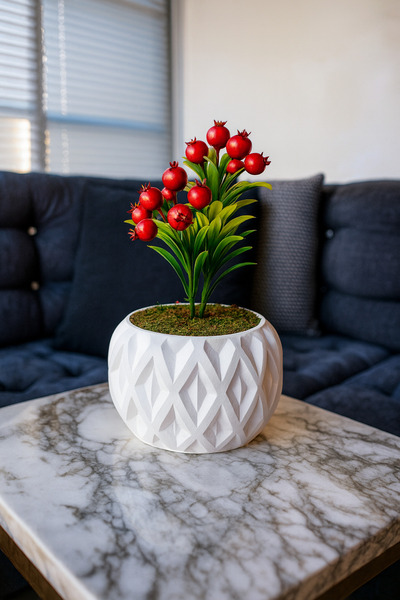 etxShop Saksıda Yapay Nar Ağacı Dekorasyon Yapay Çiçek Saksı Model Hediyelik ...