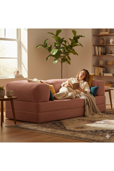 DECHOME Mininest 160×80 İKİ Kişilik Koltuk | Yatak Olabilen Tasarım | Çıkarılabilir ve Yıkanabilir Kılıf