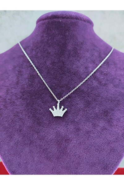 sarıyer silver Prenses Tacı Model Gümüş Kolye 925 Ayar Şık Minimal Günlük Şan...
