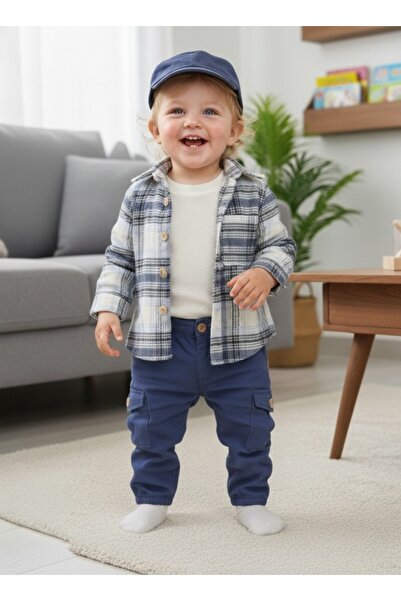 tiwitibaby طقم أطفال للأولاد مكون من 4 قطع مع قميص وقبعة وبنطلون كارجو من قما...