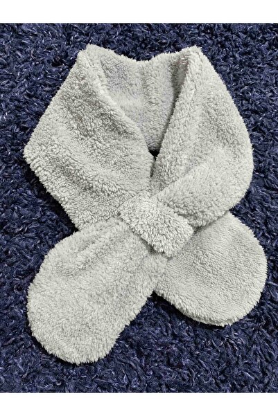 Bundeba Woof Gray Children's Scarf Plush Camisole Windproof Fleece Neck Collar Shawl