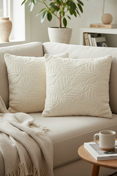 Shadro Textile غطاء وسادة مزخرف بالريش ومكون من قطعتين |   وسادة فاخرة أنيقة ...