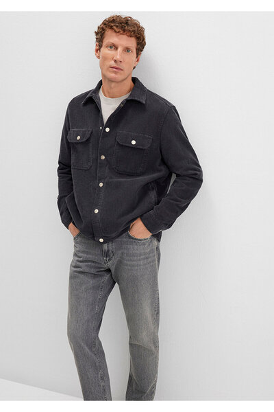 Mavi Anthracite Pocketed Velvet Shirt Loose Fit / Relaxed Fit 0211750-70087