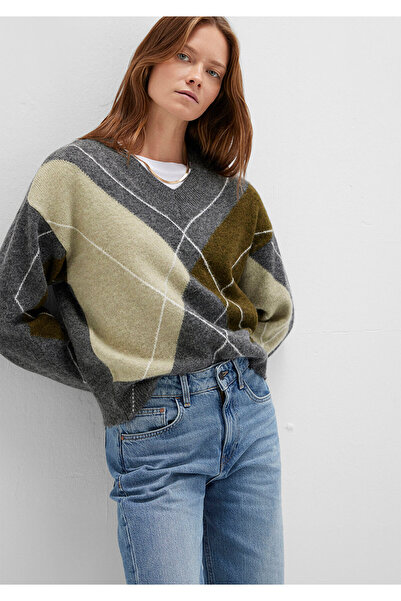 Mavi Baklava Patterned Gray Sweater Loose Fit / Relaxed Fit 1710826-87829