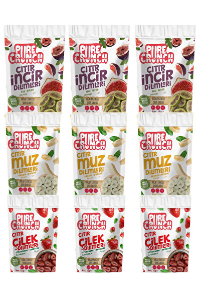 Pure Crunch Freeze Dried 9-Piece Mixed Fruit Pack – Strawberries, Bananas, Fi...