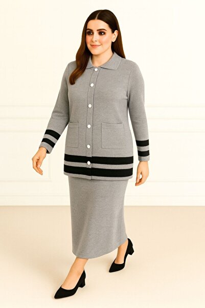 MAY MARA Women's Comfortable Fit Jacket and Skirt 2-Piece Knitwear Set