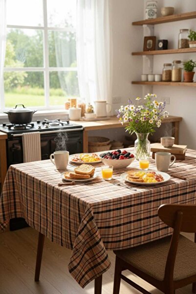 Storizaa مفرش طاولة عصري منقوش قابل للغسل من القطن للاستخدام اليومي، مفرش طاو...