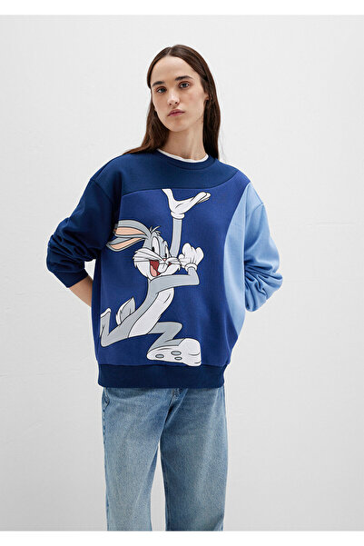 Mavi Світшот синього кольору з принтом Bugs Bunny 1S10471-89353