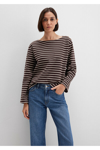 Mavi Ριγέ καφέ μπλουζάκι Regular Fit / Normal Cut 1613597-91190