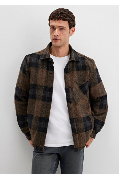 Mavi Μάλλινο μεικτό καρό μπουφάν oversized / Φαρδιά εφαρμογή 0110749-91230