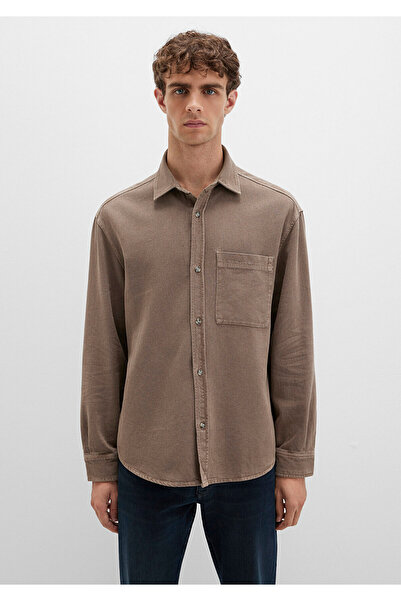 Mavi Καφέ πουκάμισο με λεπτομέρεια τσέπης Loose Fit / Loose Comfortable Cut 0211760-70380