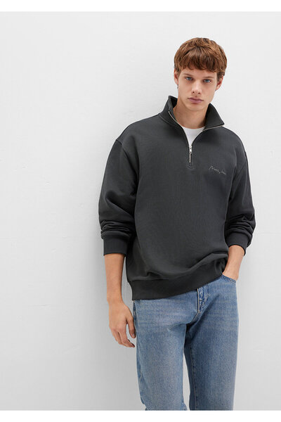 Mavi Jeans-Sweatshirt mit halbem Reißverschluss in Anthrazit 0S10555-70092