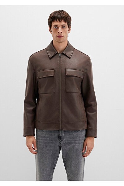 Mavi Καφέ μπουφάν από συνθετικό δέρμα Regular Fit / Normal Cut 0110648-70221
