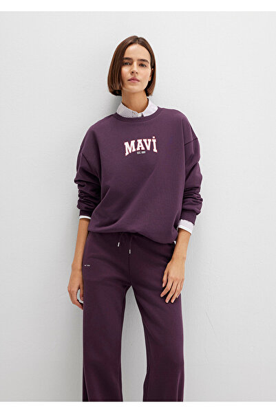 Mavi Lila Sweatshirt mit Logo-Print 1S10372-70635