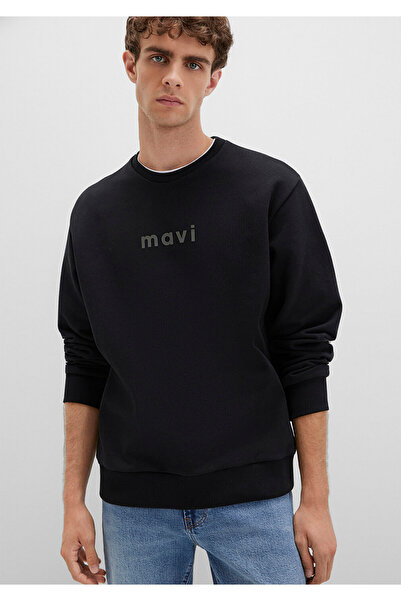 Mavi Schwarzes Sweatshirt mit Logo-Print 0S10556-900