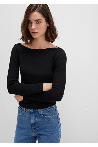 Mavi Μαύρο μπλουζάκι με μακριά μανίκια Slim Fit / Slim Fit 1613622-900