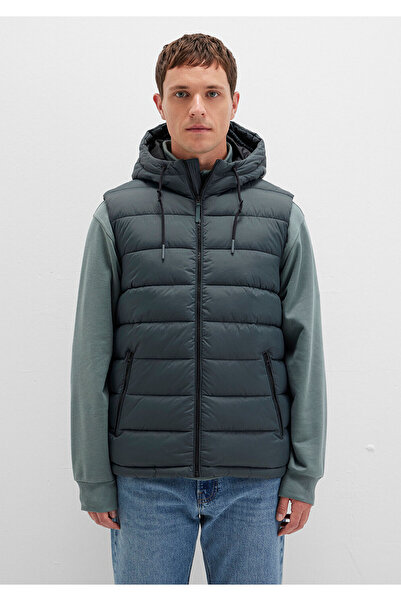 Mavi με κουκούλα Πράσινο φουσκωτό γιλέκο Regular Fit / Normal Cut 0110604-71598