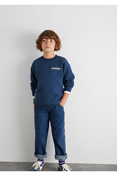 Mavi Світшот з принтом Minecraft, синій 6S10164-70720