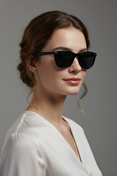 Daniel Klein Siyah Yuvarlak Oval Polarize Camlı Unisex Güneş Gözlüğü