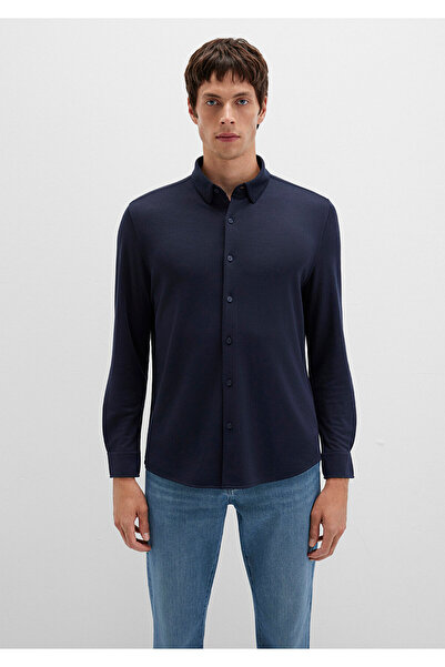 Mavi Schwarzes Marineblaues Hemd Slim Fit / Enganliegend 0211908-70488