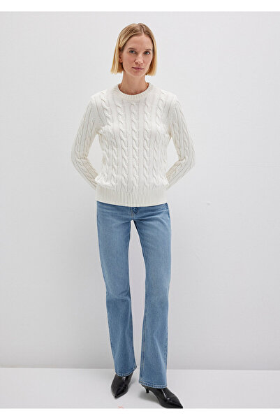 Mavi Silk Blend Crew Neck Ecru Sweater Slim Fit / Slim Fit 1710721-70057