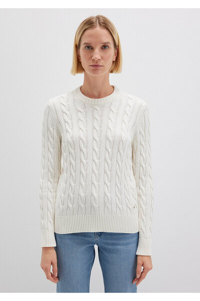 Mavi Silk Blend Crew Neck Ecru Sweater Slim Fit / Slim Fit 1710721-70057