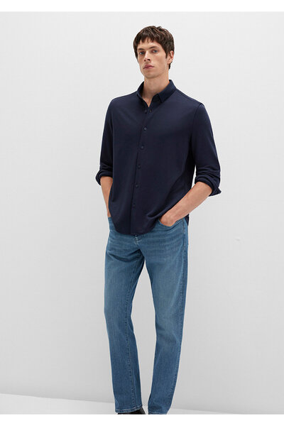 Mavi Schwarzes Marineblaues Hemd Slim Fit / Enganliegend 0211908-70488