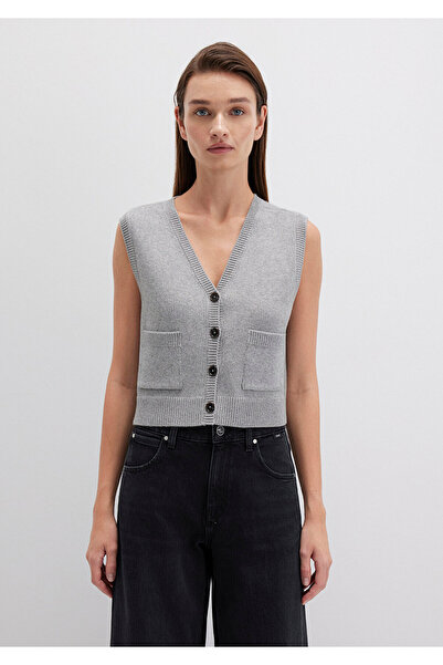 Mavi Graue Strickweste Crop / Kurzer Schnitt 1710783-83096