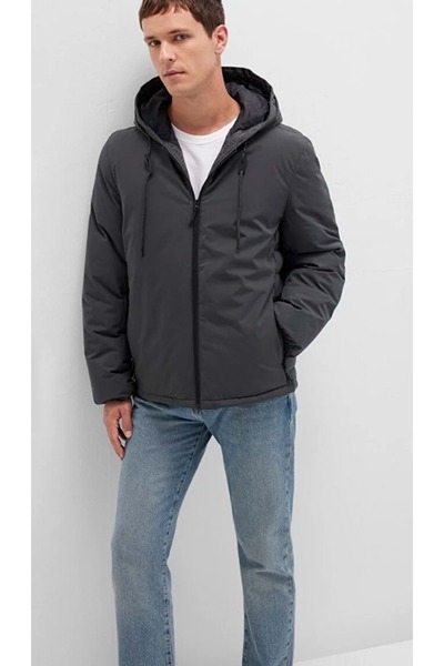 Mavi 0110352 Hooded Inflatable Coat Men's Coat Gray