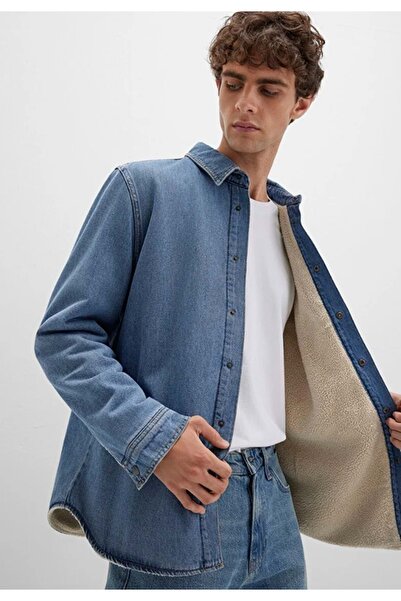 Mavi 0211186 Jeremy Classic Denim Faux Shearling Indigo Blue Jachetă de blugi...