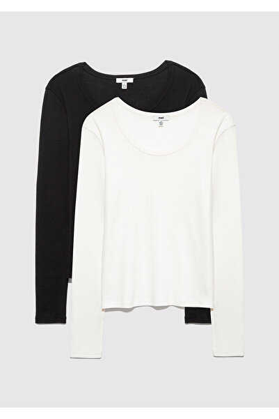 Mavi 2er-Pack Basic-T-Shirts mit langen Ärmeln, figurbetont geschnitten 1613519-90891