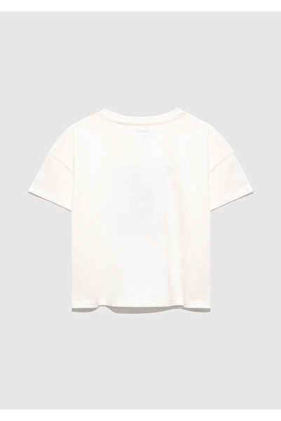 Mavi M Logo Printed Ecru T-Shirt Loose Fit / Relaxed Fit 7610348-70057