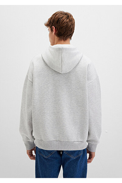 Mavi Logo Printed Hooded Gray Sweatshirt 067149-80196