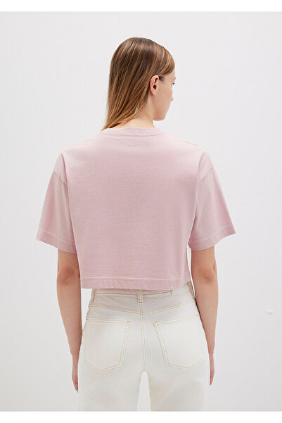 Mavi Logo-Print Crop Top in Pink für Damen M1613411-71018