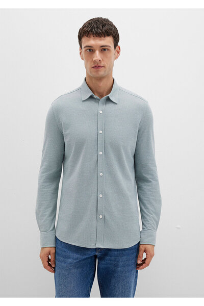 Mavi Зелена в'язана сорочка Slim Fit / Облягаючий крій 0211513-70131