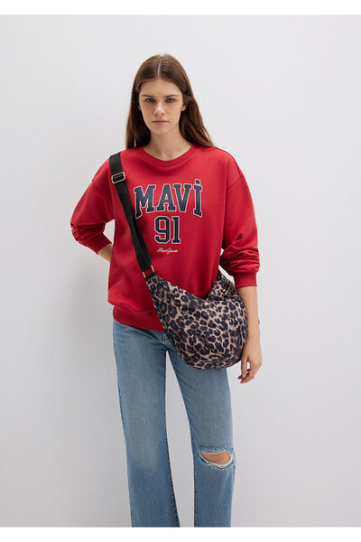 Mavi Rotes Sweatshirt mit Logo-Print 1S10381-80638